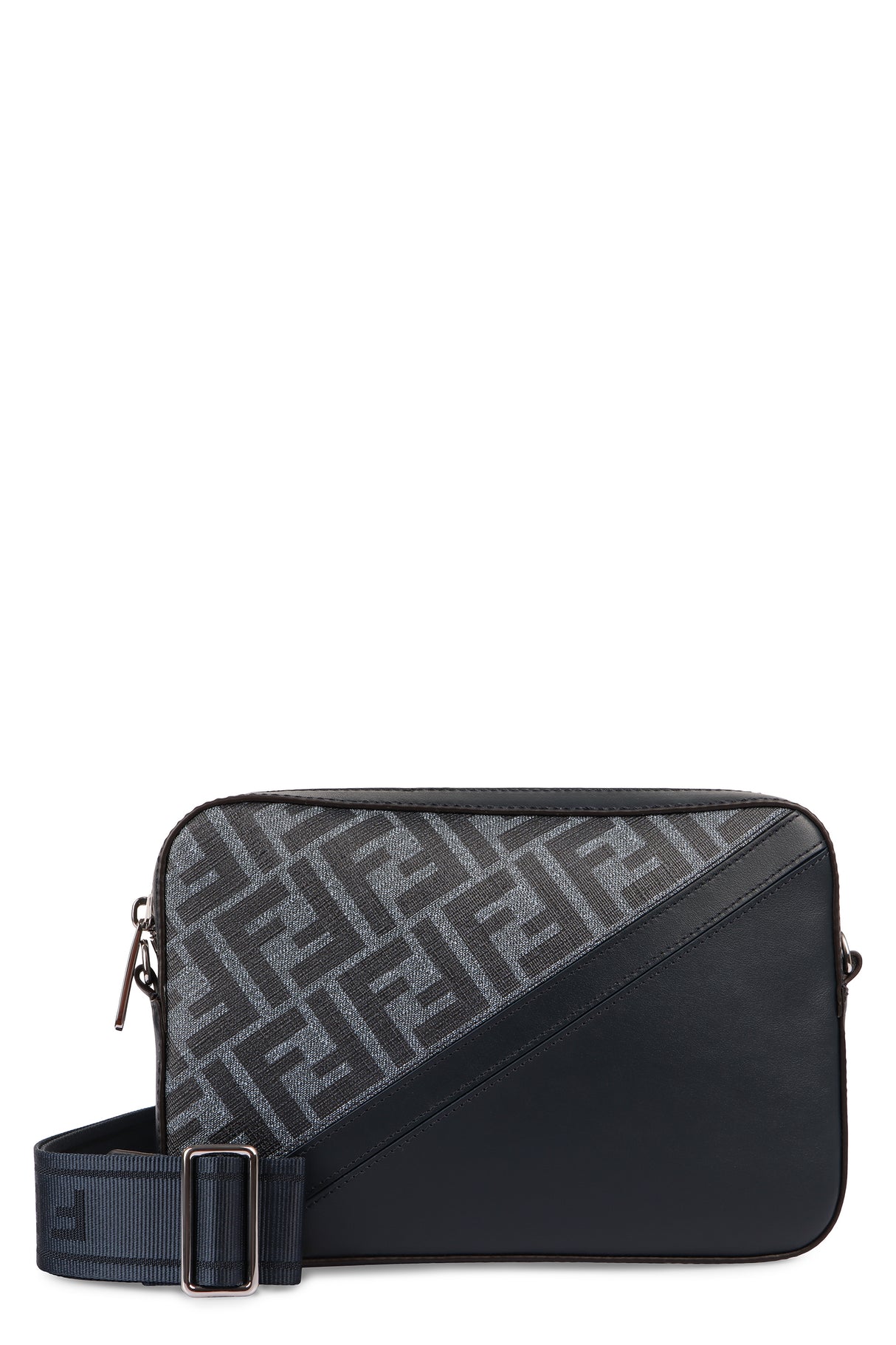 FENDI Diagonal Mini Camera Case in Blue - 22x15x4.5 cm