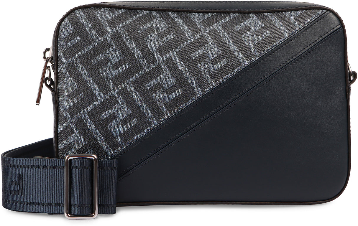 FENDI Diagonal Mini Camera Case in Blue - 22x15x4.5 cm