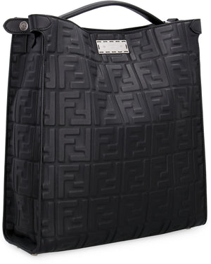 FENDI Men's Peekaboo Black Leather Handbag - 2024 Collection