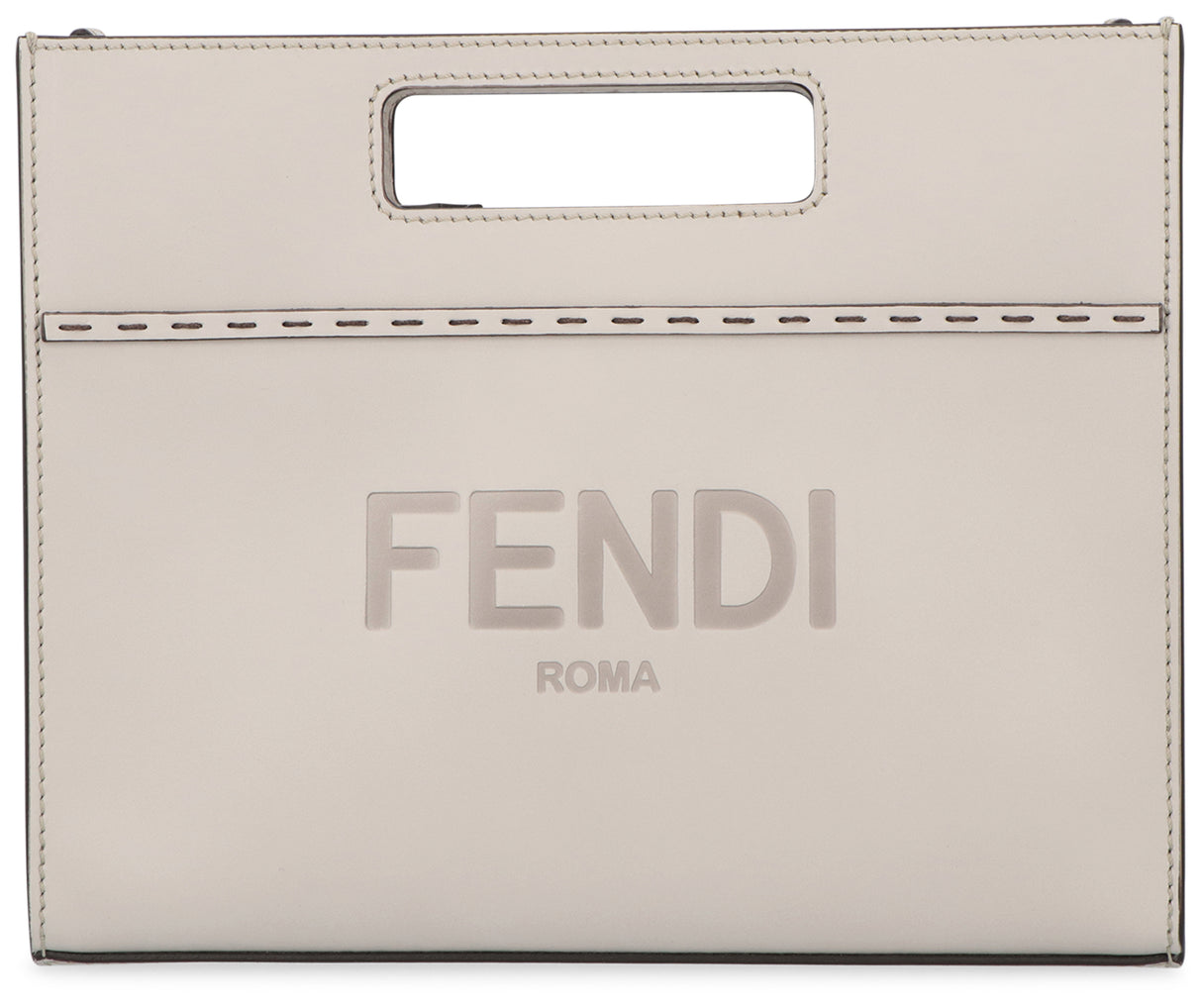 FENDI Trendy Grey Leather Handbag for Women | SS22 Collection