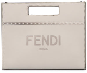 FENDI Trendy Grey Leather Handbag for Women | SS22 Collection