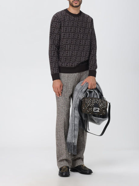 FENDI Stylish Beige Shoulder Handbag for Men