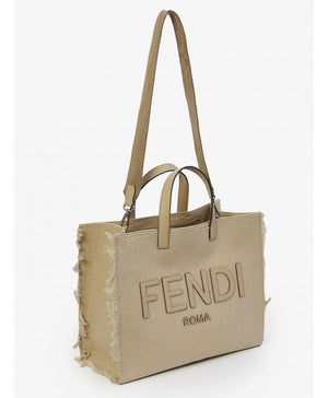 FENDI Stylish Men's Sand Jacquard Fabric Tote Handbag for SS23