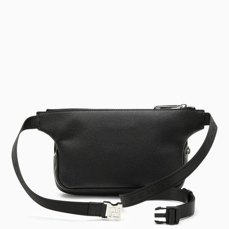 FENDI Mini Black Leather Logo-Embellished Belt Handbag