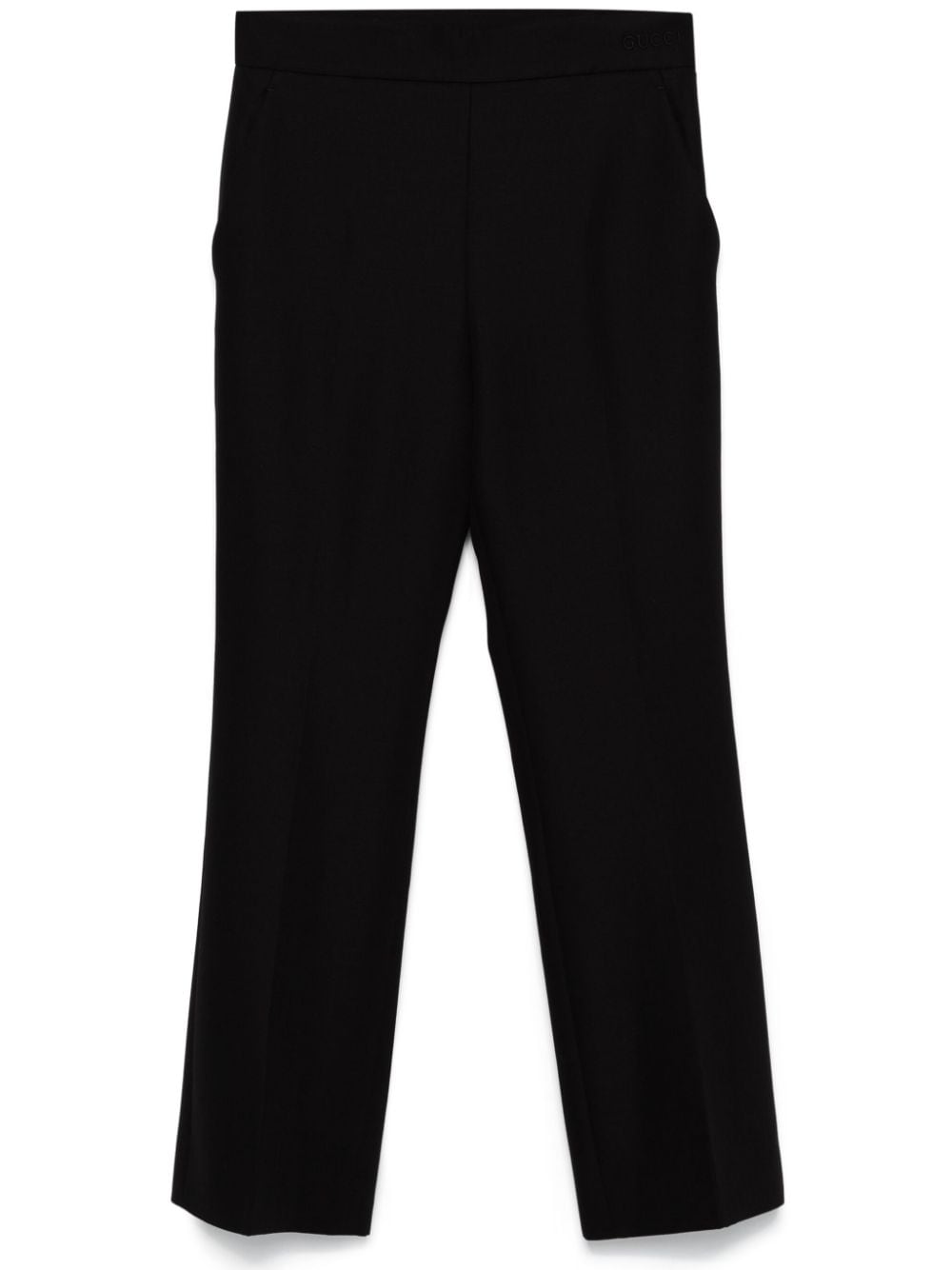 GUCCI Embroidered Logo Wool Cropped Trousers