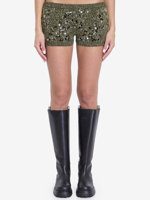 GUCCI Women's Mini Sequin-Embellished Tweed Blend Shorts