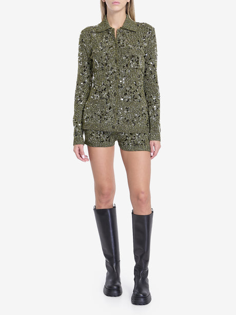 GUCCI Women's Mini Sequin-Embellished Tweed Blend Shorts