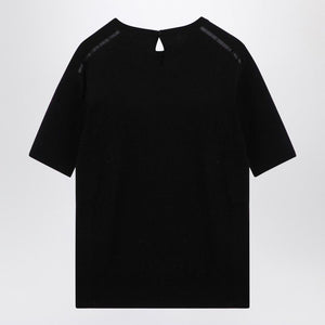 SAINT LAURENT Chic Black Wool Knit T-Shirt