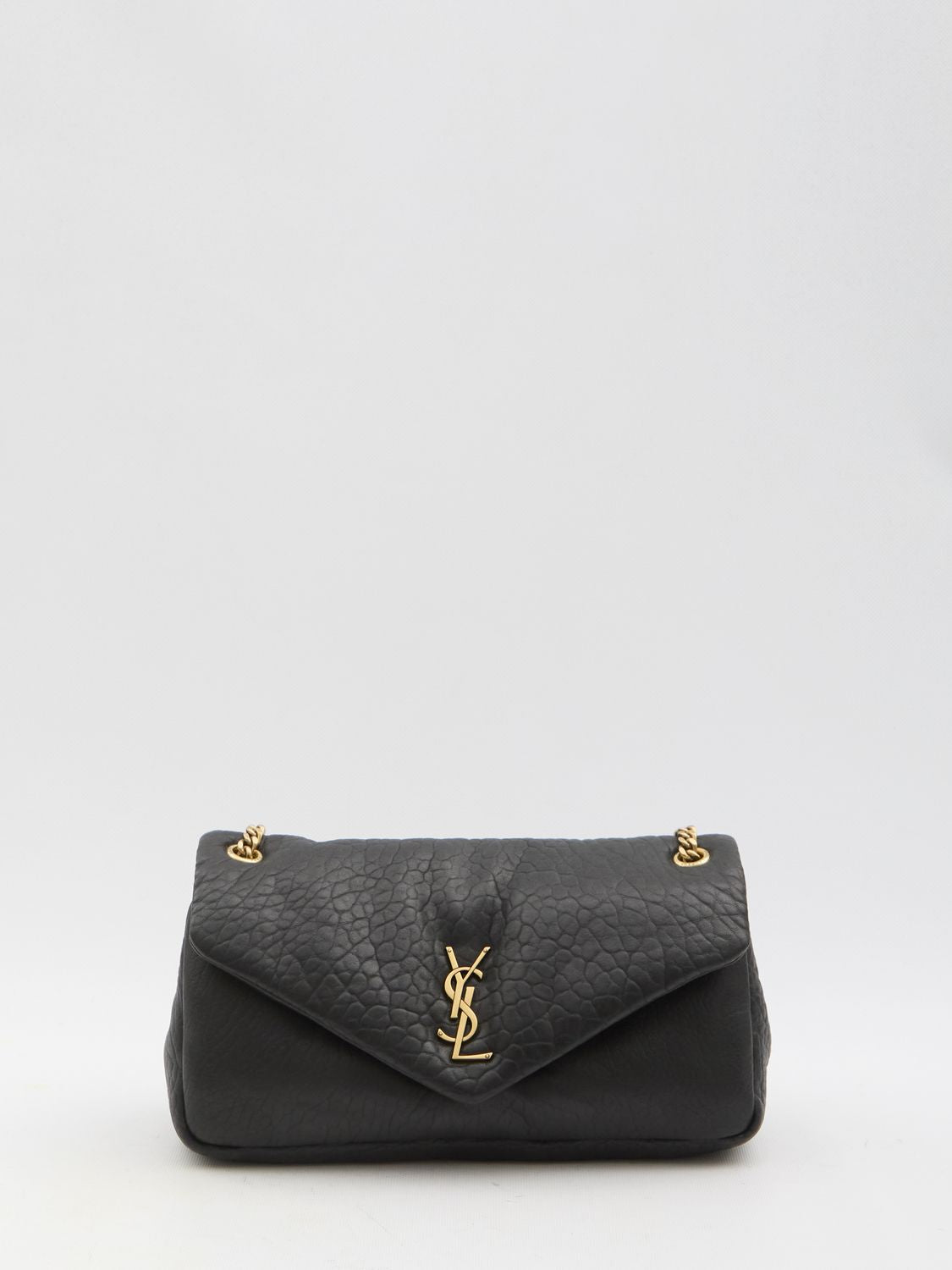 SAINT LAURENT Medium Grained Leather Handbag with Embellishment