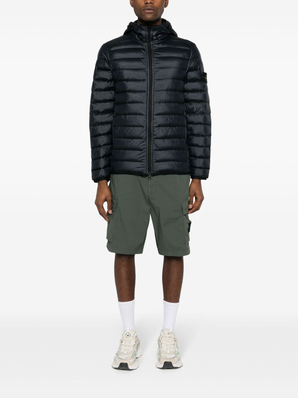STONE ISLAND Hooded Down Jacket for Men in Navy - SS24 Collection