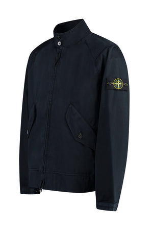 STONE ISLAND Navy Zippered Cotton Jacket for Men