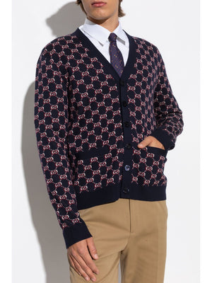 GUCCI Shadow Monogram Wool Cardigan for Men