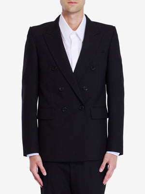 SAINT LAURENT Elegant Black Wool Gabardine Jacket