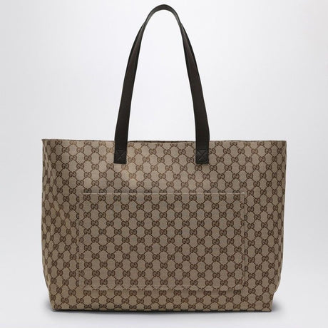 GUCCI Large Shopping Handbag in Beige and Ebony Fabric