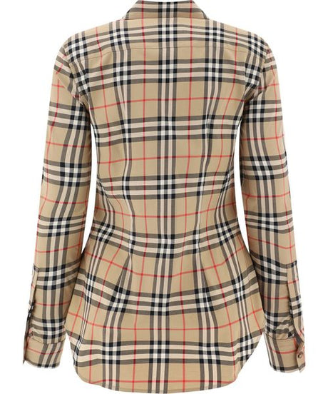 BURBERRY Beige Vintage Check Button-Down Shirt for Women – SS24 Collection