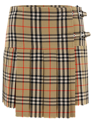 BURBERRY Exquisite Check Mini Kilt Skirt - UK Size 8