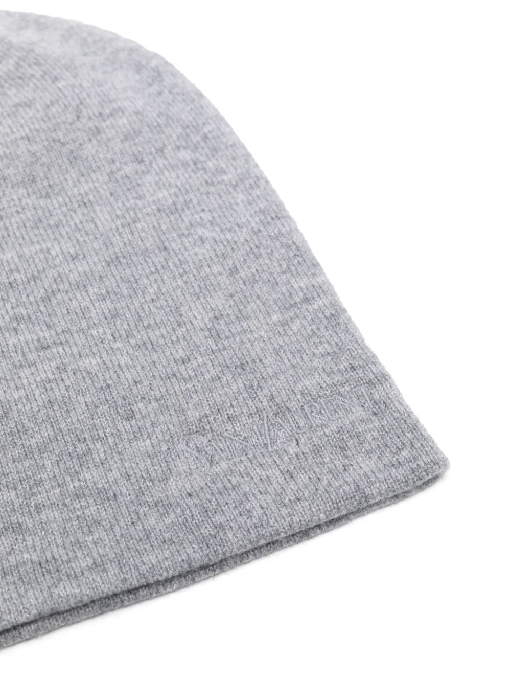 SAINT LAURENT Heather Grey Cashmere Knit Beanie