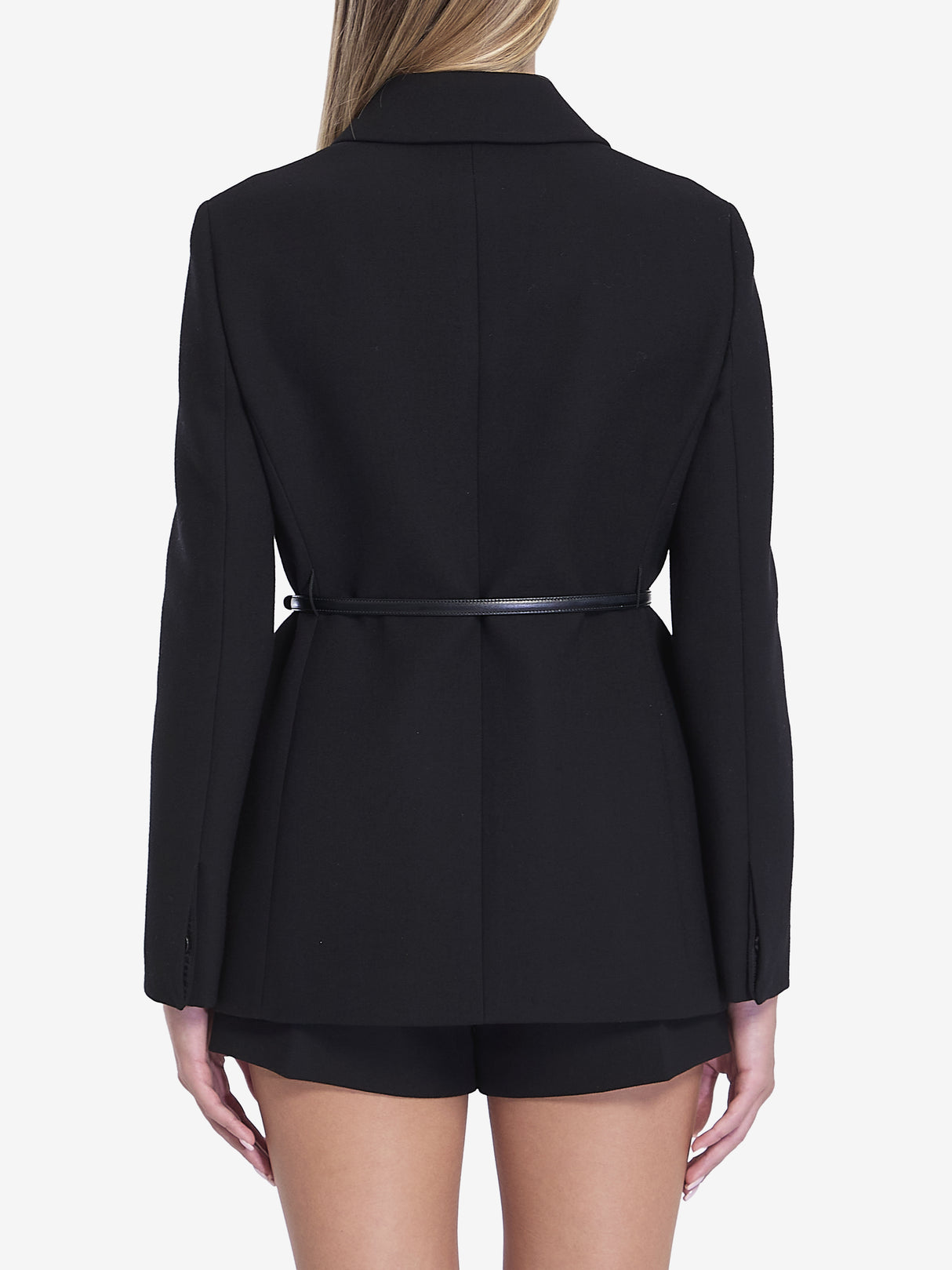 GUCCI Elegant Wool Crepe Jacket with Belt