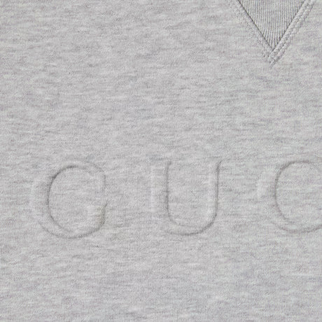 GUCCI Women's Grey Mini Sweatshirt with Embossed Logo