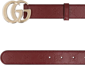 GUCCI GG Patterned Leather Belt - 3 cm Height