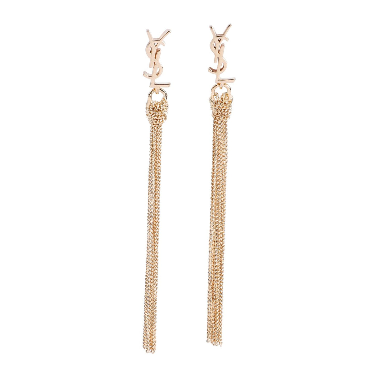 SAINT LAURENT Chic Pompon Chain Earrings