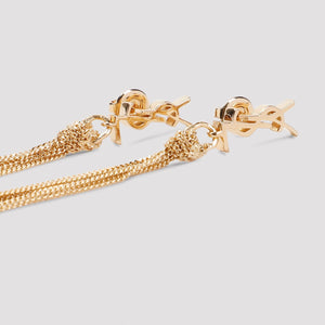 SAINT LAURENT Chic Pompon Chain Earrings