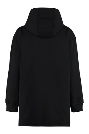 Áo khoác hoodie lớn kẻ ô cho nữ với đường cắt không đối xứng và viền hai bên