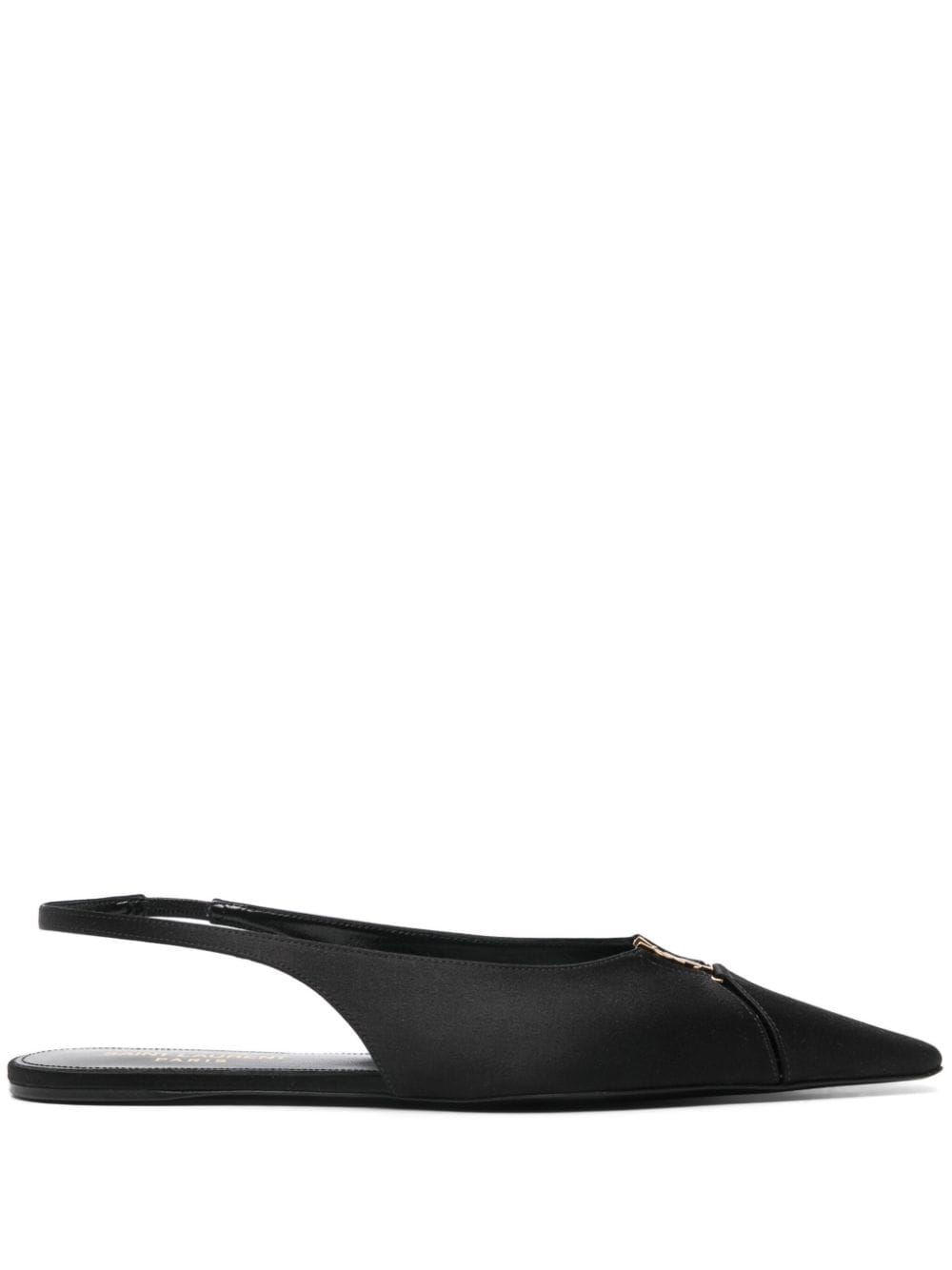 SAINT LAURENT Duchess Satin Weave Elasticated Slingback Sandals