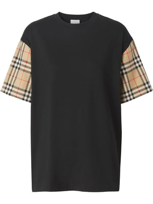 BURBERRY Black Checked Cotton Top for Women - SS24 Collection