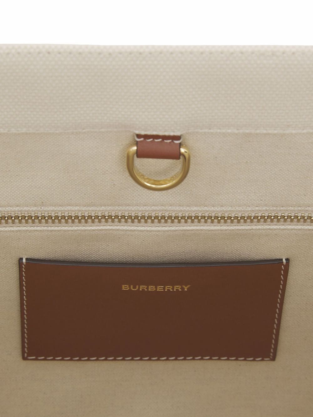 BURBERRY Tan 100% Cotton Tote Handbag for Women | FW24 Collection