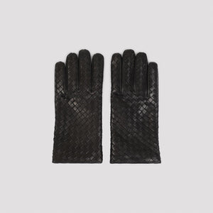 BOTTEGA VENETA Intreccio Leather Gloves for Men