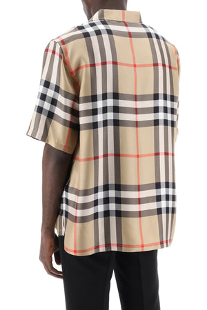 BURBERRY Multicolor Short-Sleeved Silk Tartan Shirt for Men