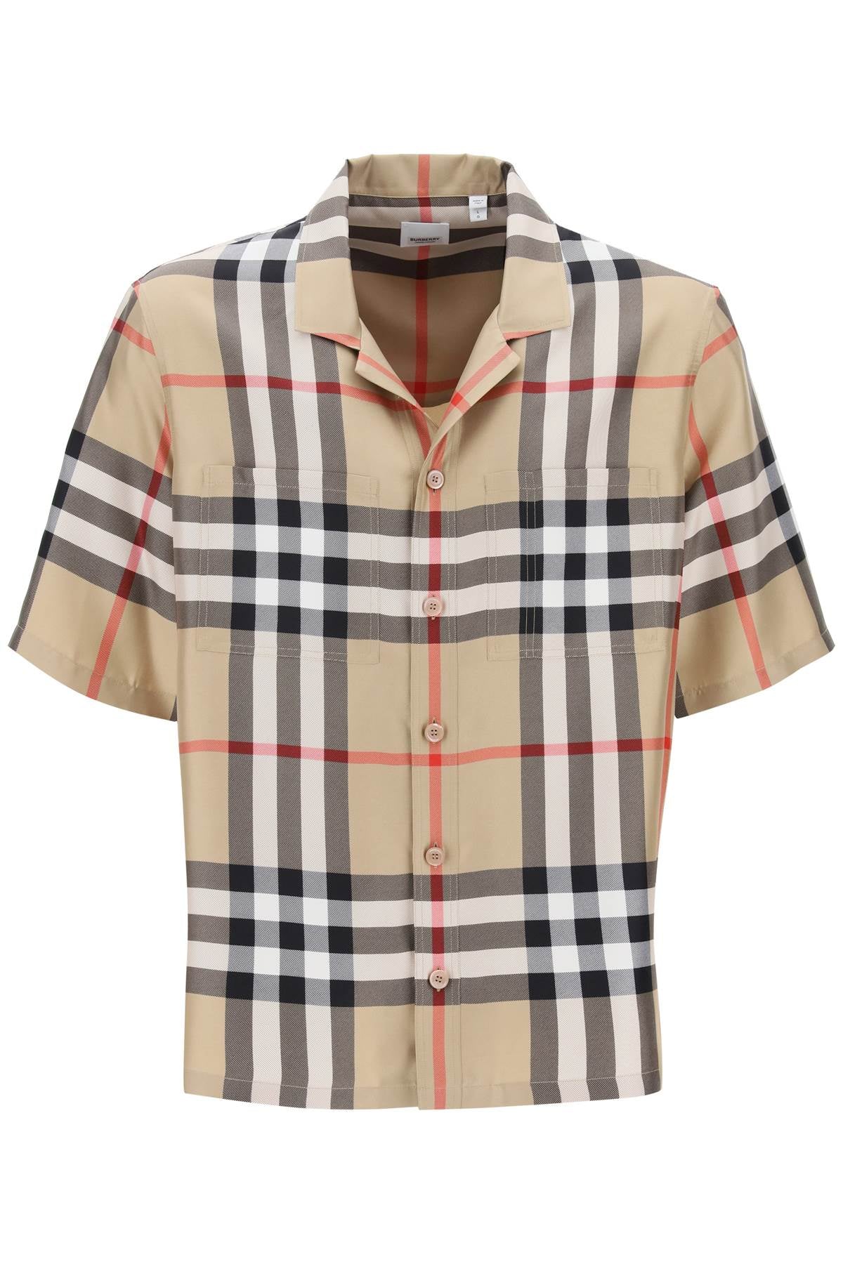 BURBERRY Multicolor Short-Sleeved Silk Tartan Shirt for Men