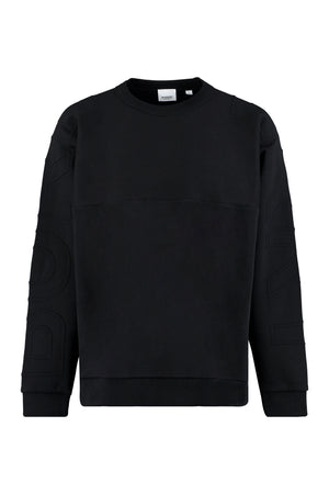 BURBERRY Black Cotton Crew-Neck Sweatshirt for Men