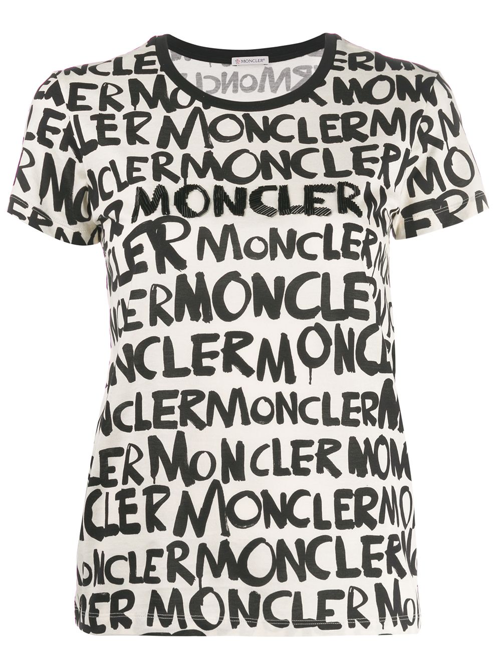 MONCLER Allover Logo Short Sleeve T-Shirt for Women