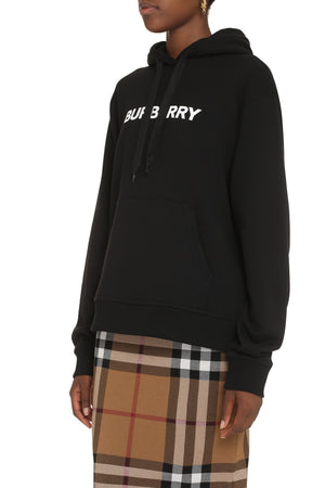 BURBERRY Black Hoodie with Ribbed Edges for Men - 2024 Collection