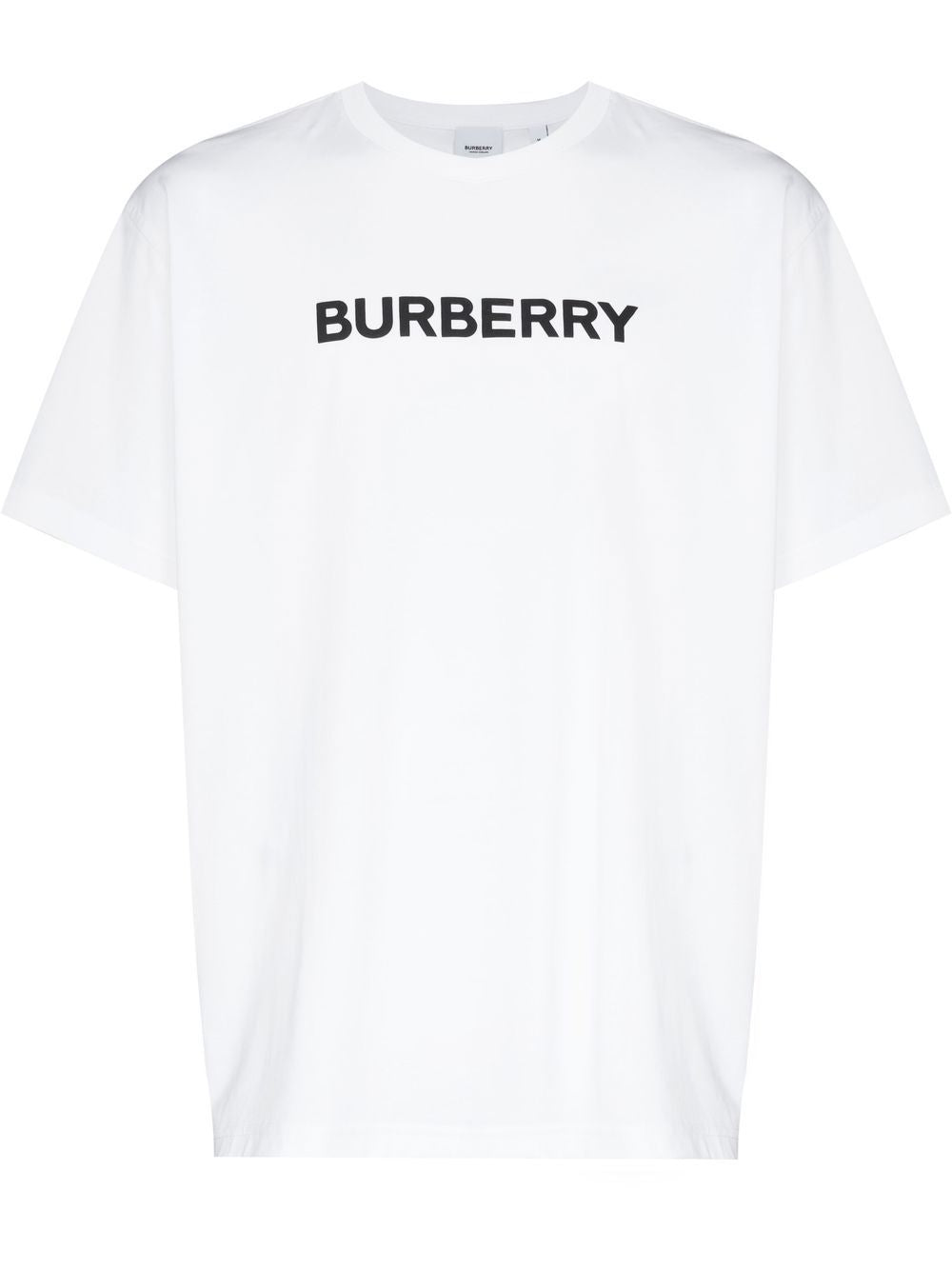 BURBERRY Mens Cotton Crew-Neck Ribbed T-Shirt in White