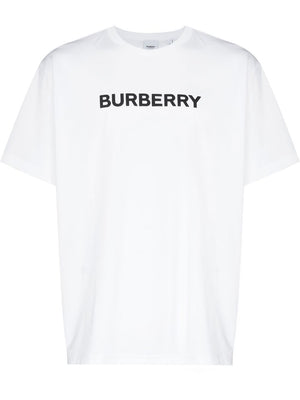 BURBERRY Mens Cotton Crew-Neck Ribbed T-Shirt in White