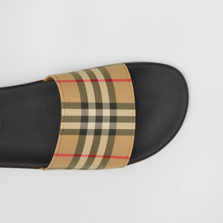 MEN'S TARTAN SLIDE SANDALS BY BURBERRY