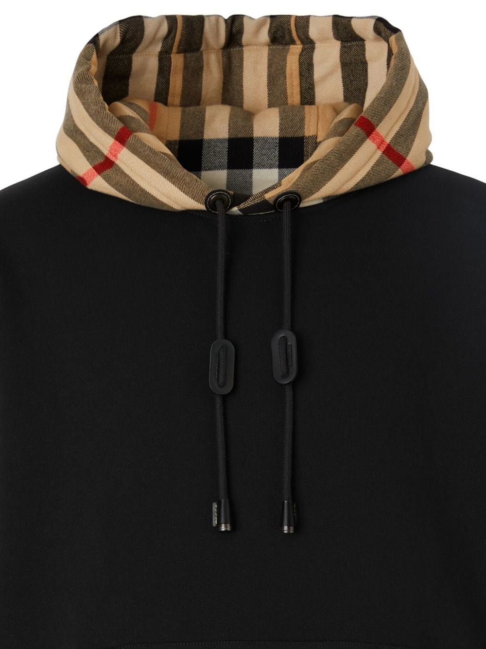 BURBERRY Checkered Hood Cotton Hoodie