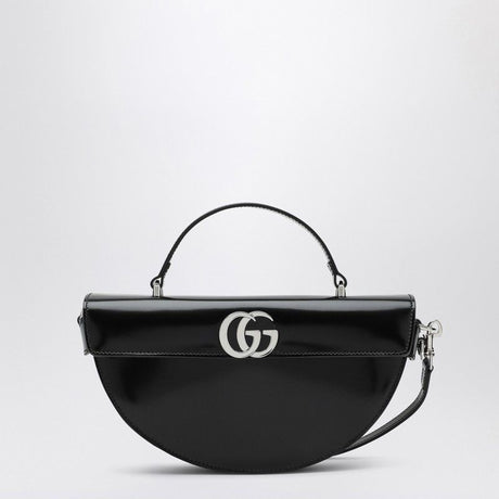 GUCCI Mini Shiny Leather Half Moon Handbag