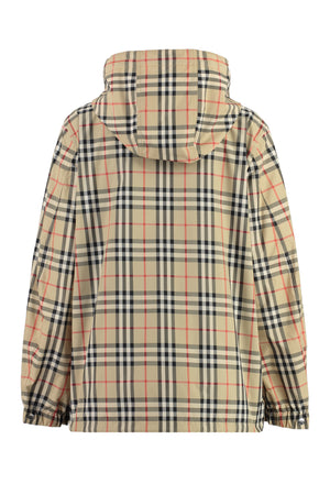 BURBERRY Beige Hooded Windbreaker for Women