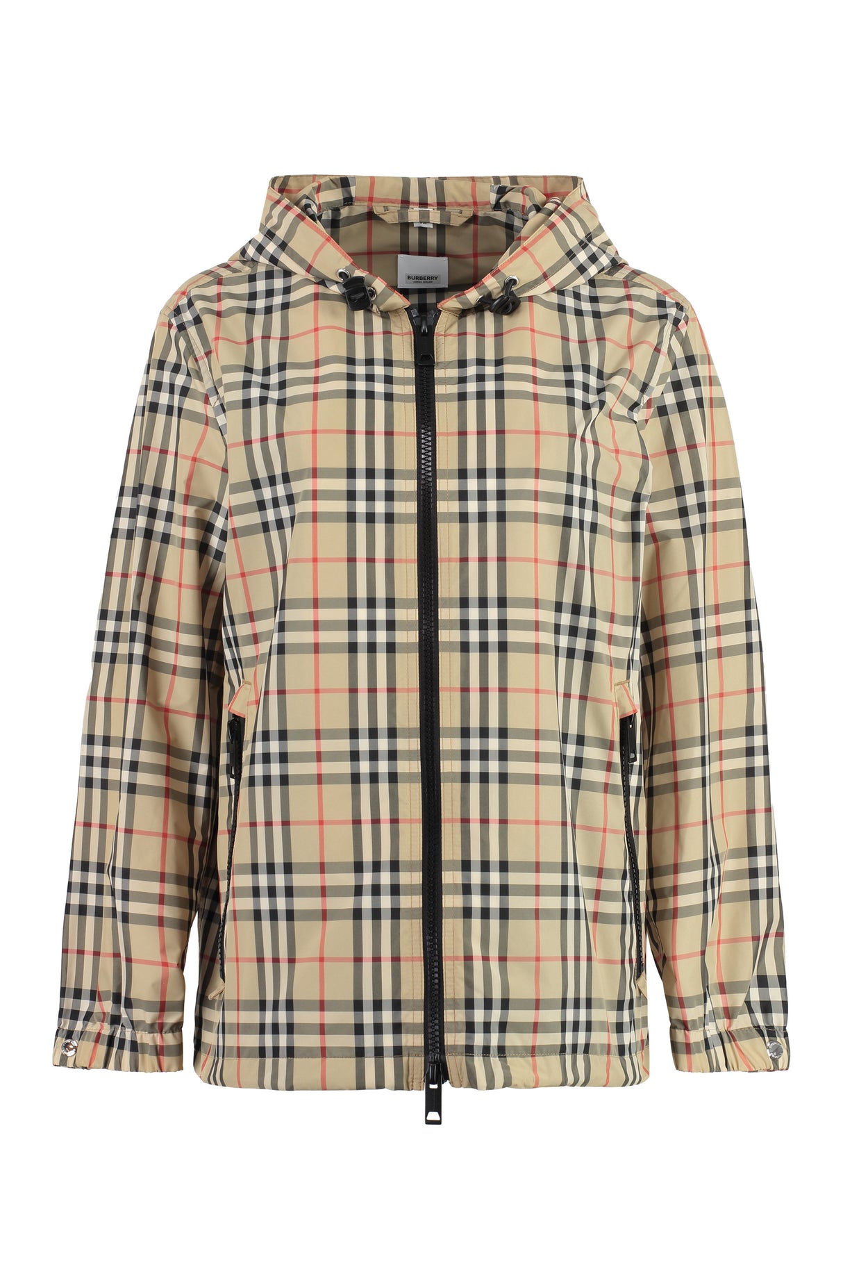 BURBERRY Beige Hooded Windbreaker for Women