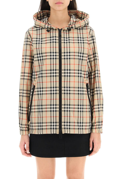 BURBERRY Vintage Check Hooded Jacket for Women - Brown