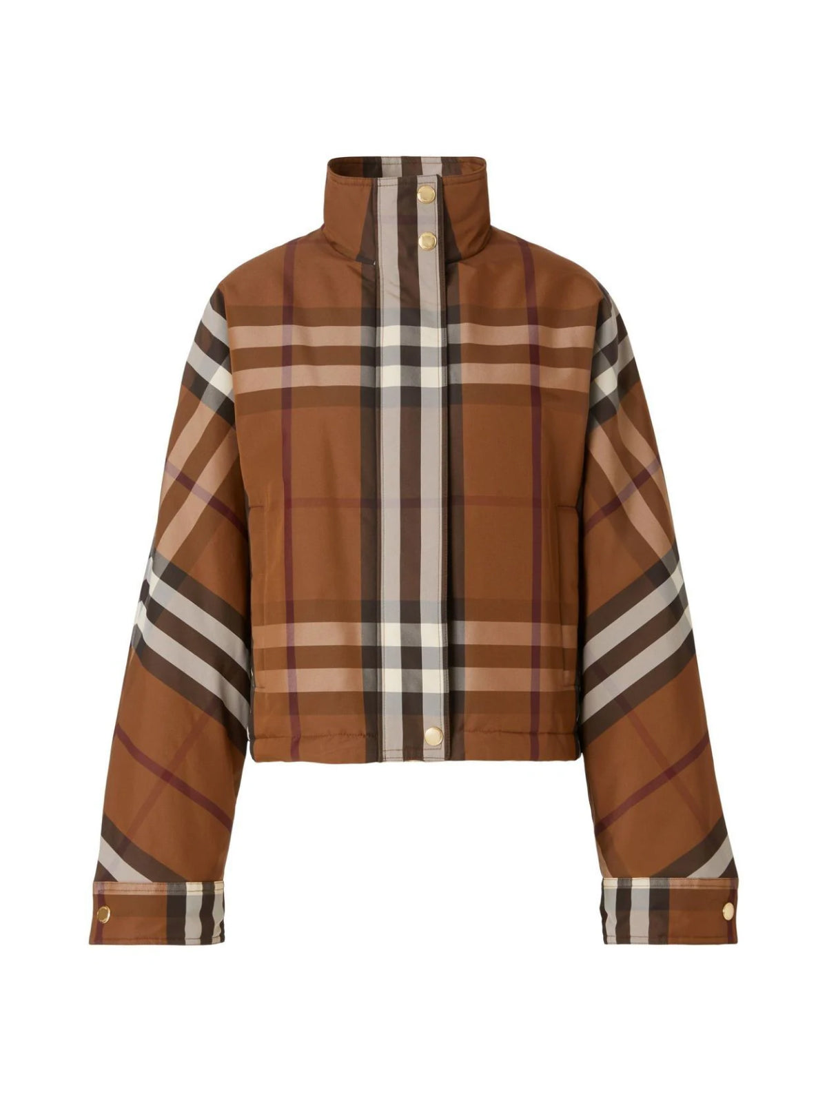 BURBERRY Check Pattern Zip-Up Jacket for Women