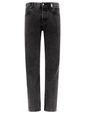 ALEXANDER MCQUEEN Metal Plate Regular Fit Mid Rise Straight Jeans