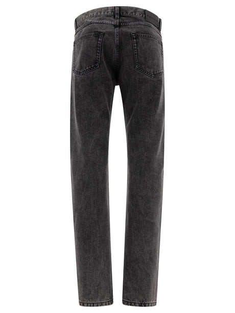 ALEXANDER MCQUEEN Metal Plate Regular Fit Mid Rise Straight Jeans