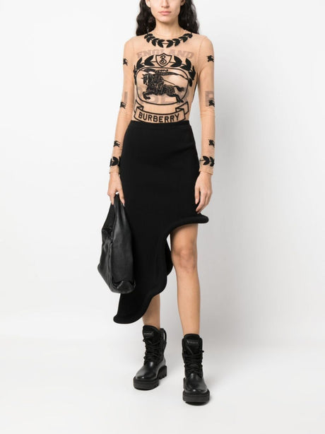BURBERRY Black Bodysuit for Women - SS23 Collection