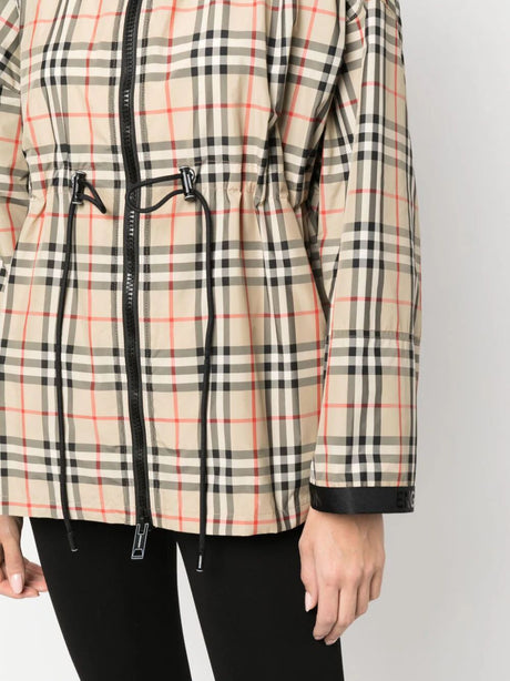 BURBERRY Checkered Design Drawstring Jacket for Women