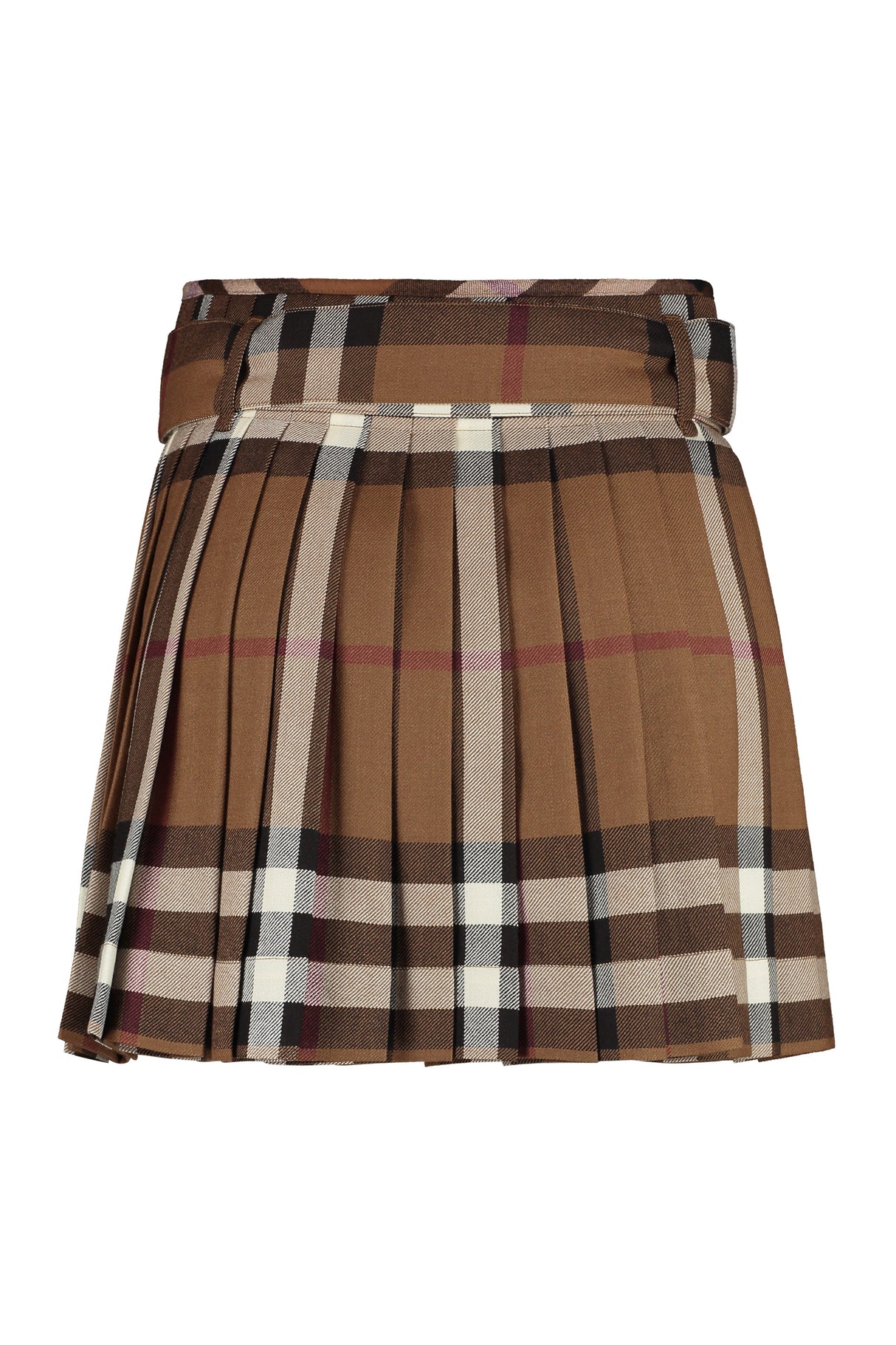 BURBERRY Classic Check Pleated Wool Skirt for Women - SS23